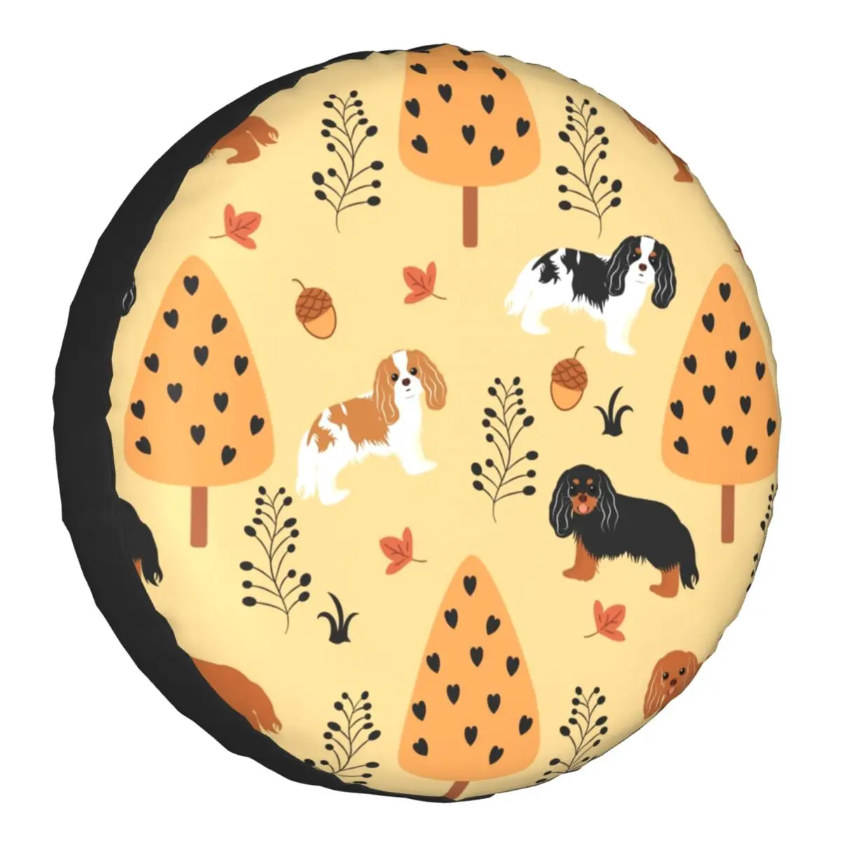

Cavalier King Charles Spaniel Spare Tire Cover For Grand Cherokee Jeep RV SUV 4WD Pet Dog In Autumn Car Wheel Protector Covers