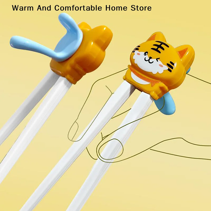 Cartoon Animal Head Children's Training Chopsticks - Reusable and Safe Tableware