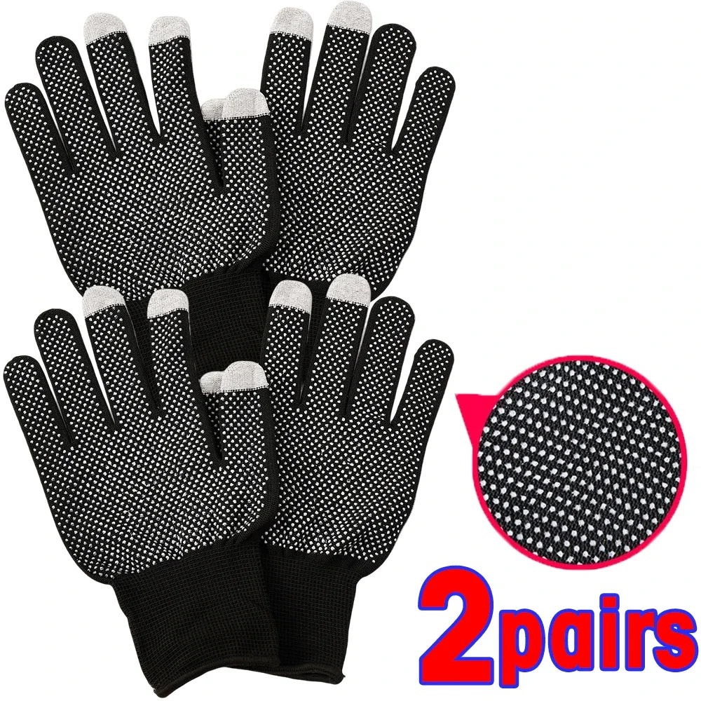 5Pairs Non-Slip Nylon Working Gloves Thin Wear-Resistant Site Anti-Fouling  Hands Protective Glove Riding Touchscreen Mittens - AliExpress