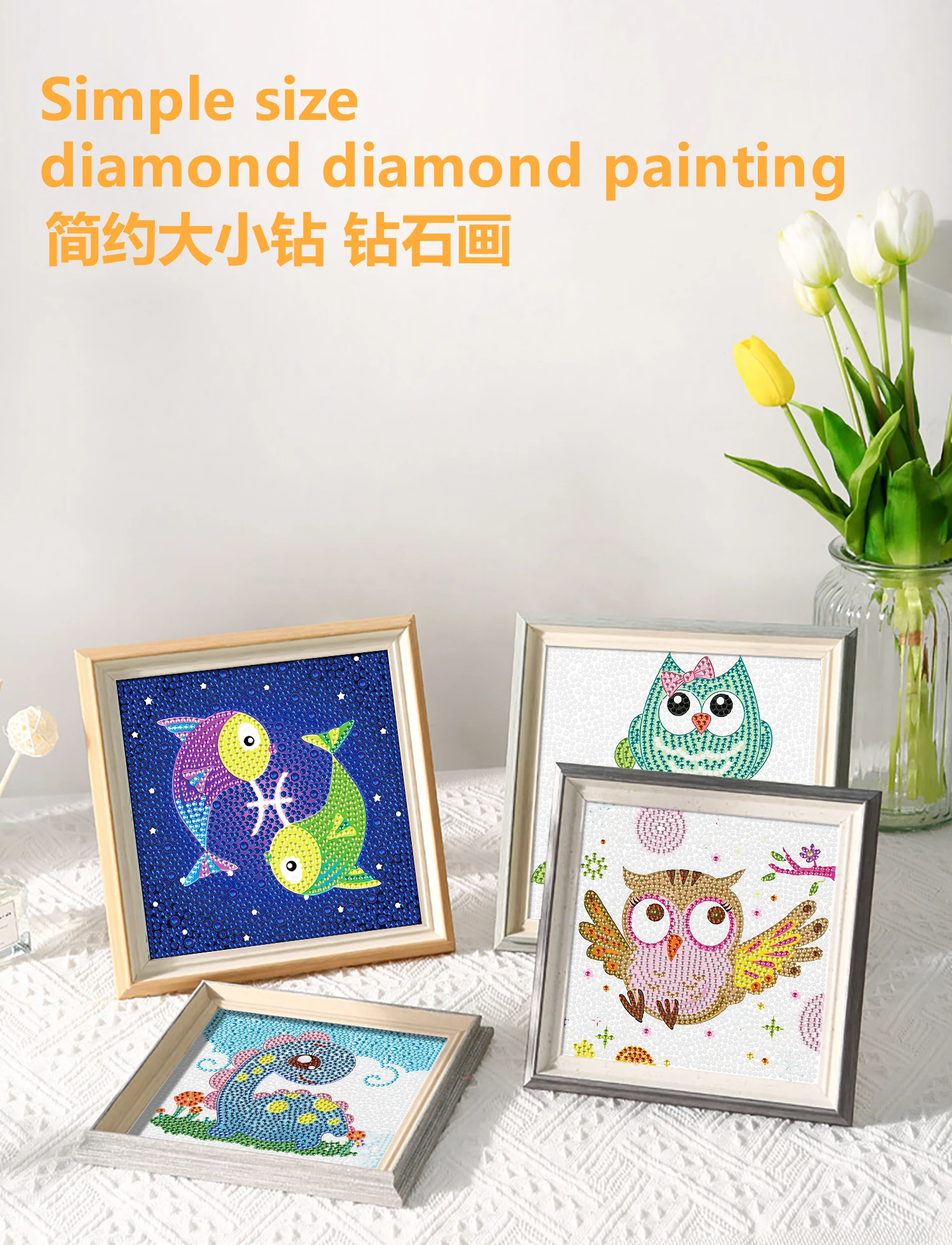 New DIY Diamond Painting Cartoon Animal Rabbit Giraffe Eagle Picture 5D Full Round Diamond Embroidery Cross Stitch Home Decor