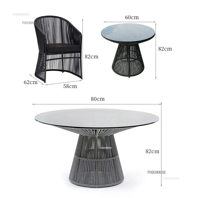 Nordic Three-piece Set Outdoor Garden Chairs Outdoor Furniture Balcony Table Chair Courtyard Hotel Leisure PE Rattan Chair