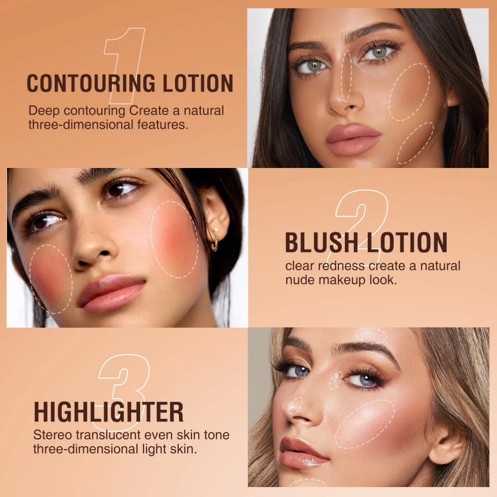 Blush Stick Contouring Stick Liquid Blush Facial Blusher Waterproof Contour Blusher Beauty Wand Highlighter Blush With Cushion Liquid Face Bronzer Wand Stick Applicator Makeup Cosmetics