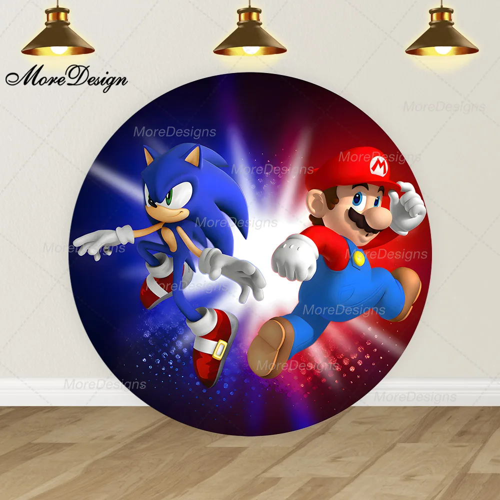 Round Boys Super Mario Backdrops Birthday Baby Shower Round Boys Super Mario Backdrops Birthday Baby Shower