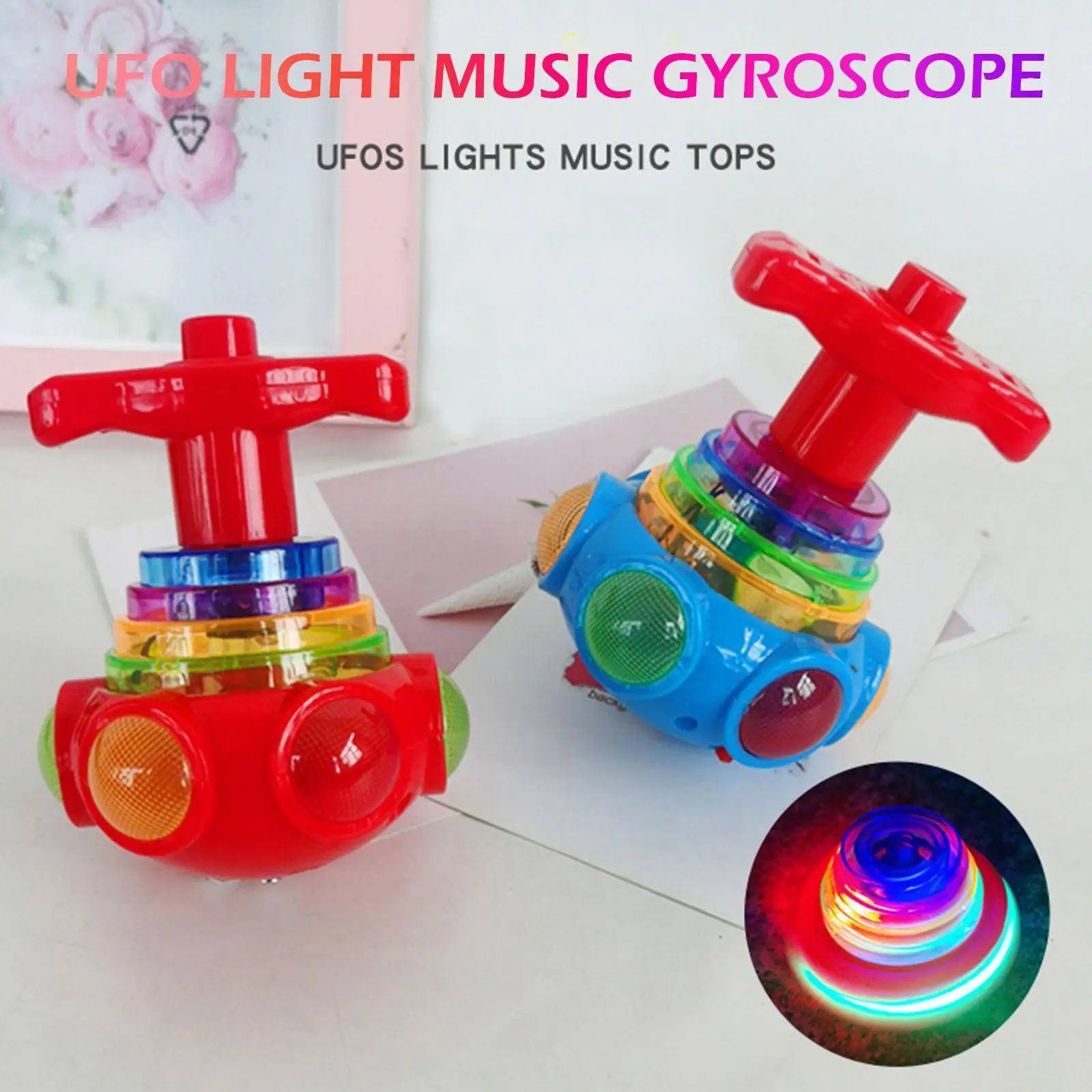 Peonzas Giratorias Con Luces Intermitentes – Juguete Clásico De Colores Aleatorios – Para Niños A Partir De 3 Años – Fácil De Usar