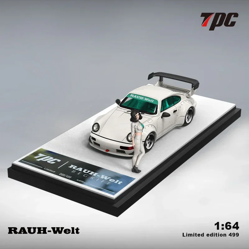 

TPC 1:64 RWB964 White limited499 Коллекционная литой Миниатюрная модель автомобиля
