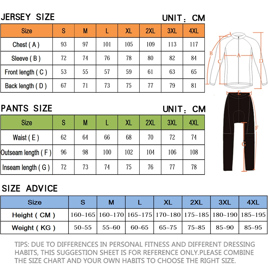 Description Picture 2 of item2024 Pro Winter Thermal Fleece Cycling Jersey Sets Long Sleeve Bicycle Clothing MTB Bike Wear Maillot Ropa Ciclismo Cycling Suit