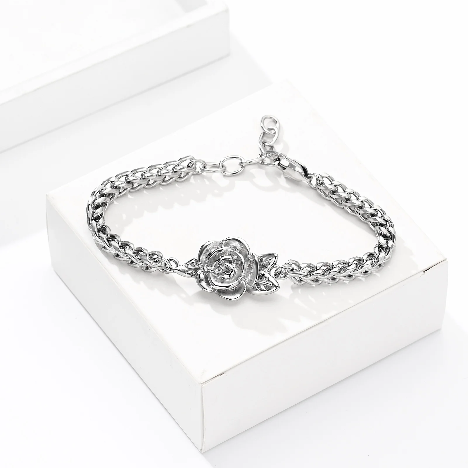 Romantic Rose Urns Bracelet For Human Ashes Adjustable Chain Cremation Urn Bangle Women Gift Jewelry Free Engraving