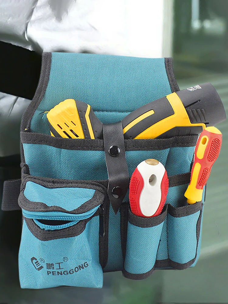 Oxford Cloth Electrician Waist Tool Bag Multifunctional Multi-pockets Storage Waist Bag Waterproof for Drill Wrench Screwdriver 5