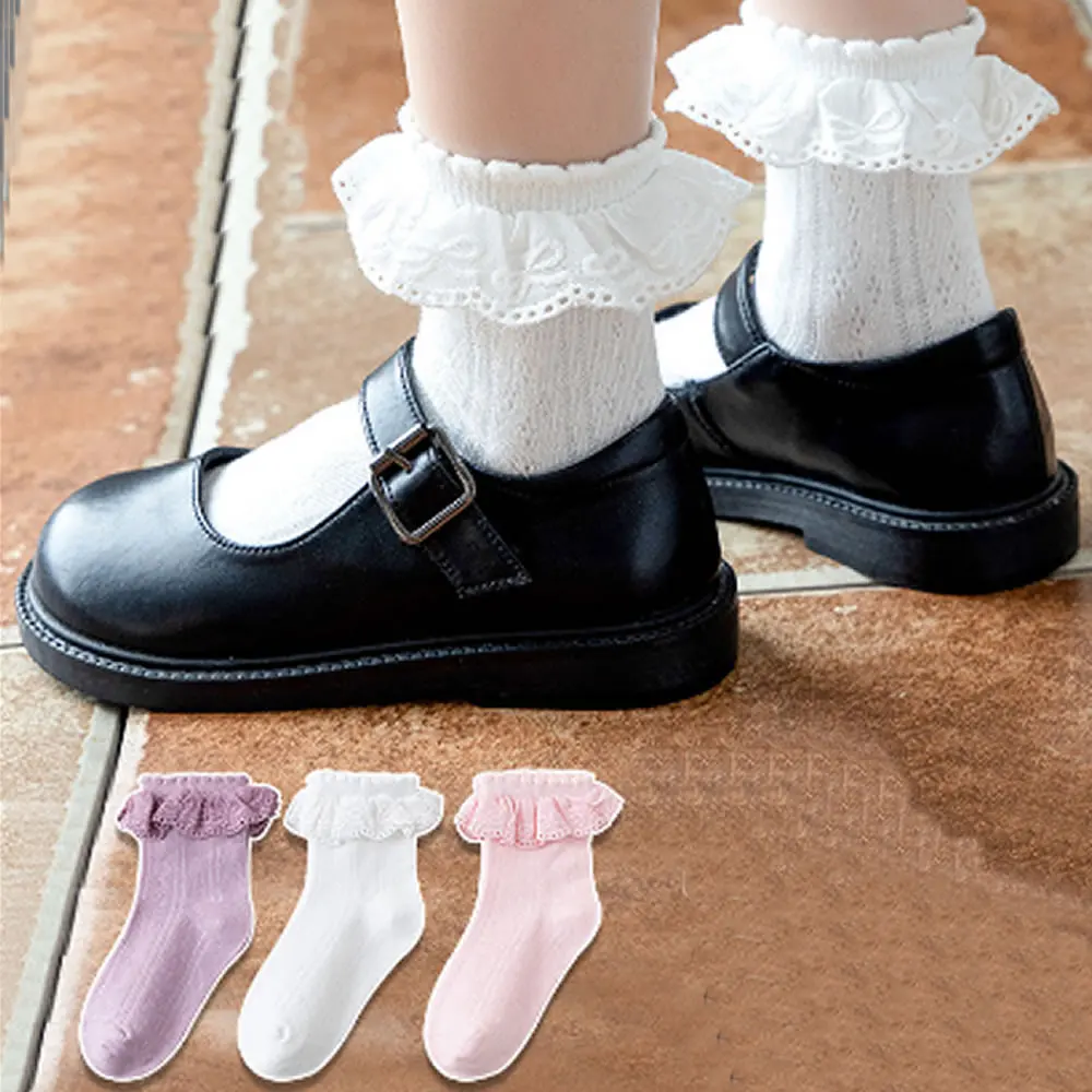 

The new baby girl socks combed cotton sock bowknot lace newborn thin air knitted socks meia infantil menina princes girl sokken