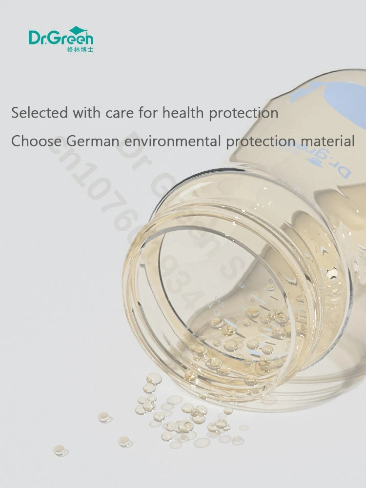 Dr.Green Newborn baby bottle PPSU 150ml/300ml/240ml Wide Mouth 360° rotating handle Ounce/ml double scale Full body washable 2