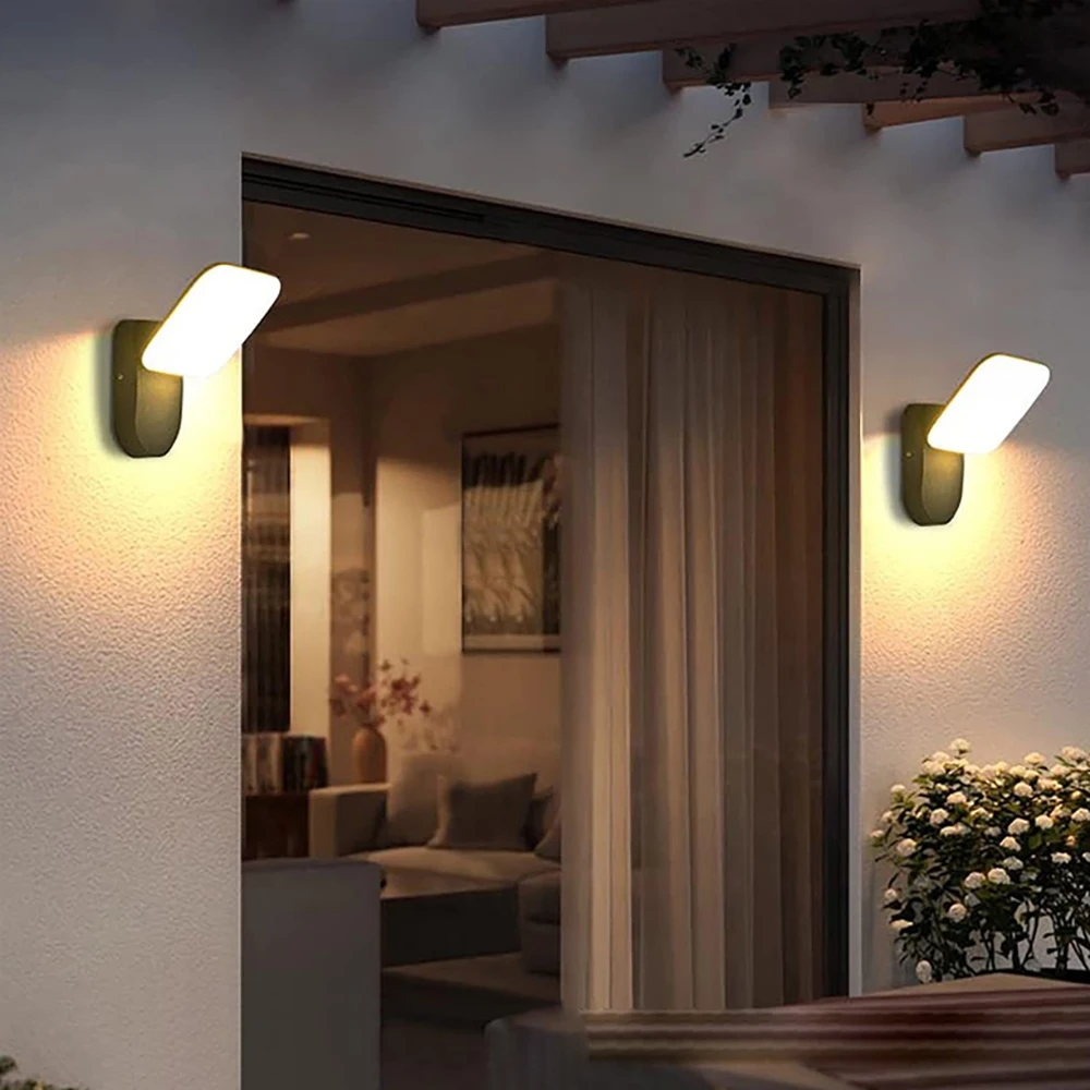 Square/Round LED Wall Lamp PIR Motion Sensor Waterproof Outdoor Garden Light 12W AC85-265V Wall Sconce Corridor Porch Light