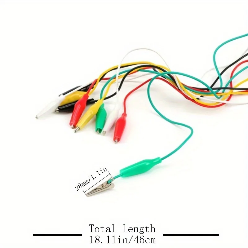 10pcs 50cm Clip Number 28mm Alligator Clips with Wirescwith Alligator Clips for Electrical Clip alligator clips