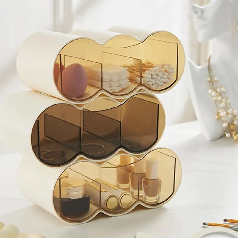 Cosmetic Organizer Cosmetic Storage Box For Countertops Makeup Organizer Case With Multiple Compartments Dressing Table 3