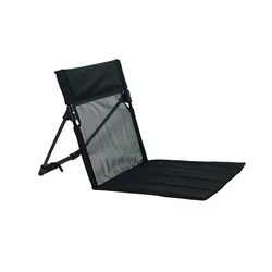 Foldable Outdoor Camping Chair with Backrest and Cushion (Net back - black)
