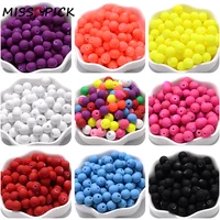 50/100Pcs 6/8/10mm En Caoutchouc Acrylique Perles Mat Rond Perles D'espacement Lâche Pour La Fabrication De Bijoux Collier Pendentifs Accessoires 1