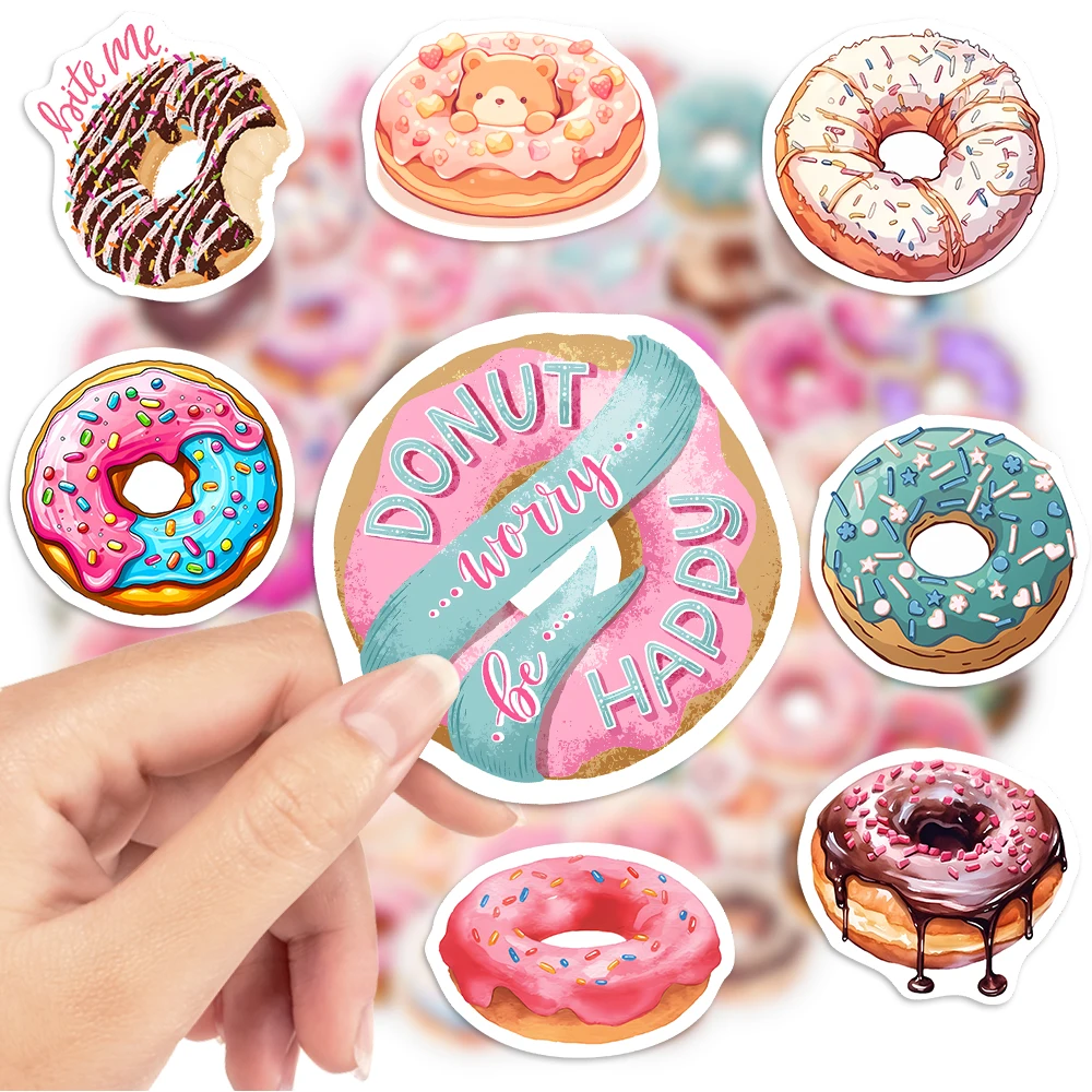 Cute Donut Dessert Stickers DIY Kids Toy Gift Decal for Phones Laptops Cars Scrapbooking Luggage Decorative Graffiti Waterproof cartoon stickers,decorative stickers,self adhesive stickers,adhesive stickers,decorative labels stickers,cartoon sticker,diy scrapbooking accessories