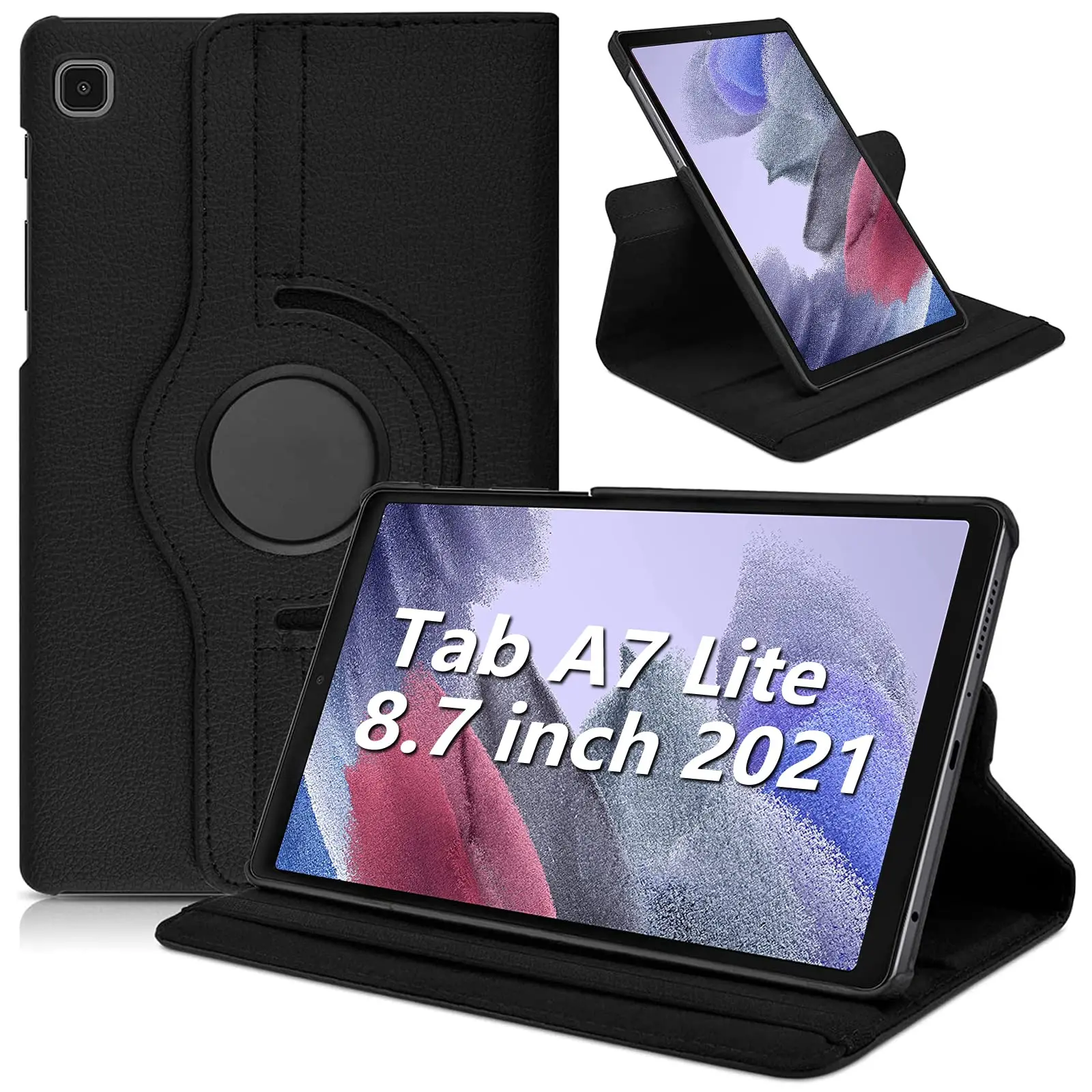 Capa para Samsung Galaxy Tab a7 Lite 8.7 2023 Sm-t220 T225 pu Livro de Couro Estojo Função Auto Dormir Wake Tampa Rotativa
