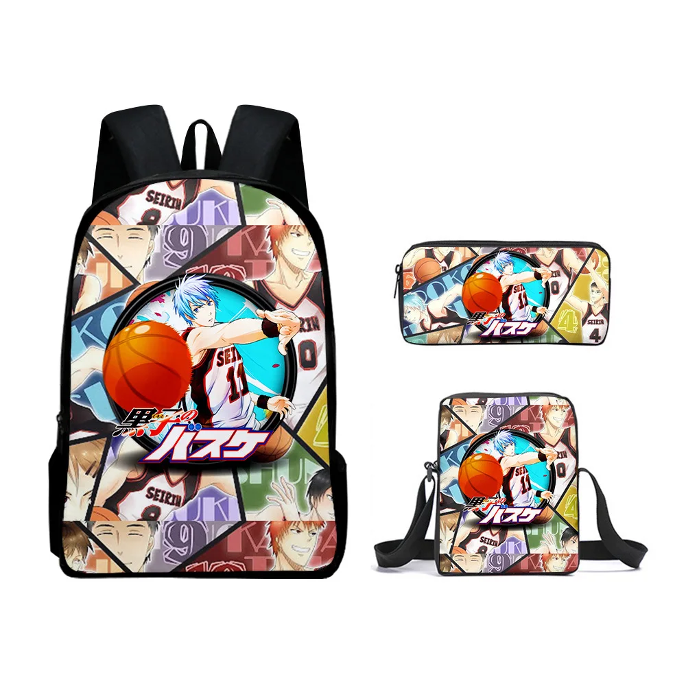 

Classic Novelty Kuroko's 3D Print 3pcs/Set pupil School Bags Laptop Daypack Backpack Inclined shoulder bag Pencil Case