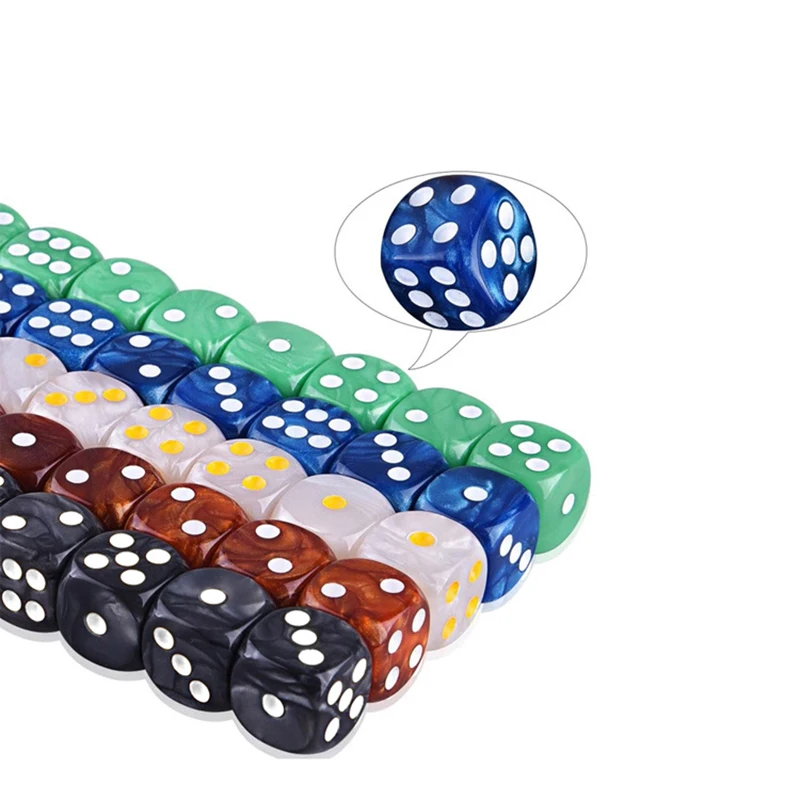 Ensemble de dés polyédriques en acrylique pour jeu de société de table, couleurs Assad, 6 faces, 16mm, 5 pièces par ensemble