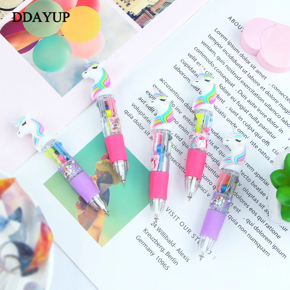 ballpoint pen multifunction ballpoint pen multifunctional pen ball point pen 2Pcs/lot Mini Unicorn Cartoon Silicone 4 Colors Chunky Ballpoint Pen School Office Supply Gift Stationery Papelaria Escolar