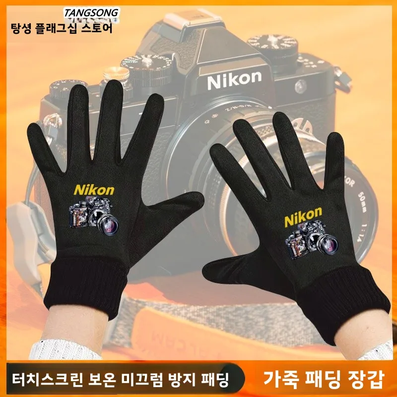 터치스크린 겨울 사이클링 장갑 플리스 안감 카메라 사진 애호가 렌즈 기술 따뜻한 라이딩 장갑 (사진작가용)