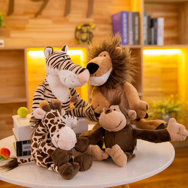 

35cm Cute Soft Lion Tiger Forest Animals Pillow Stuffed Plush Toys Decor Gift Doll Child Stitch Stuffed Animal Envio Gratis