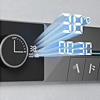 ระบบฝักบัวแบบติดเพดานสีเทากันเมทัล 4 ฟังก์ชั่น พร้อมตัวควบคุมอุณหภูมิแบบเทอร์โมสแตติกทองเหลืองในตัวและหน้าจอ LED สำหรับห้องน้ำ 4