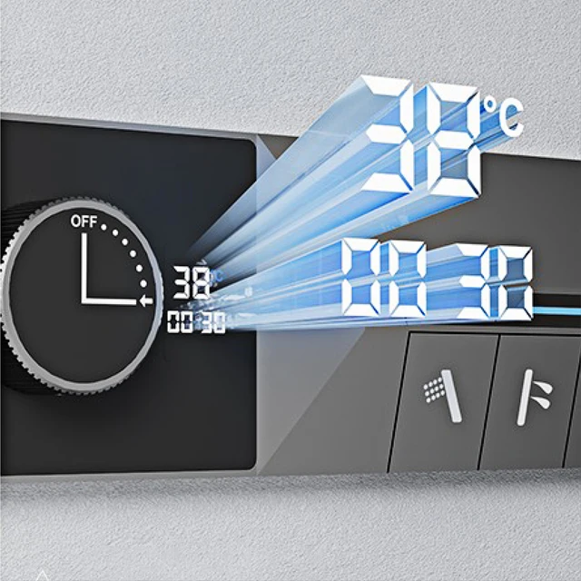 ระบบฝักบัวแบบติดเพดานสีเทากันเมทัล 4 ฟังก์ชั่น พร้อมตัวควบคุมอุณหภูมิแบบเทอร์โมสแตติกทองเหลืองในตัวและหน้าจอ LED สำหรับห้องน้ำ 4