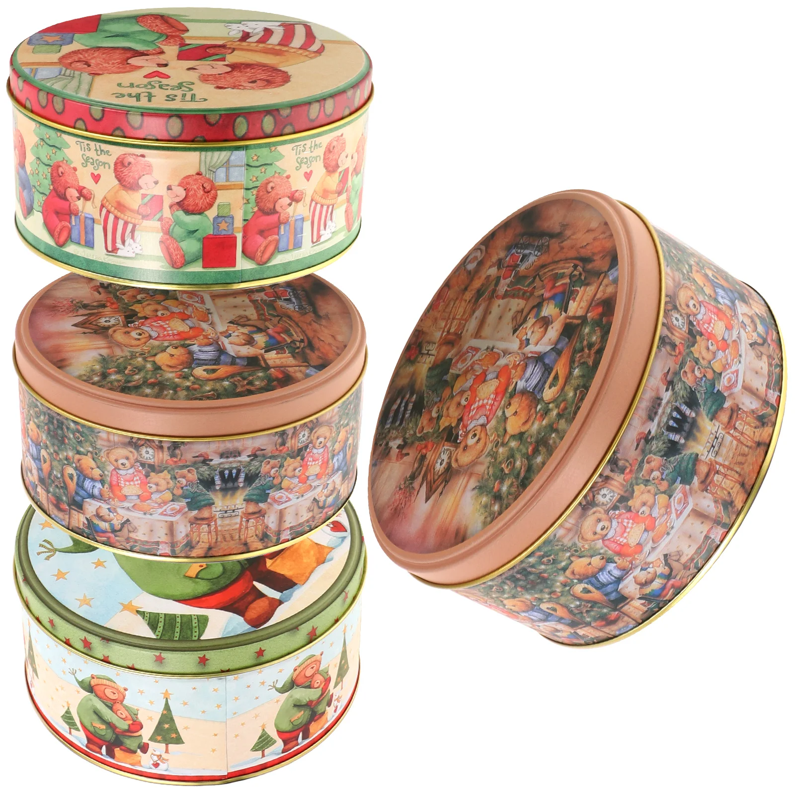 

Christmas Tinplate Cases Candy Biscuit Storage Cases Cookie Boxes Tinplate Christmas Candy Gift Box (Mixed Style)