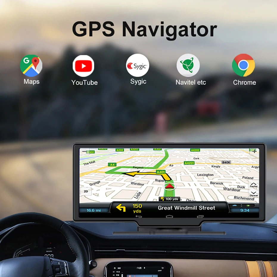  ķ Ĺ ī޶  ī÷  ȵ̵ ڵ 4K DVR GPS ׺̼    ,  , 24H ũ AUX, 10.26 ġ