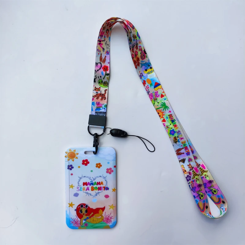 Karol G Lanyard ID Badge Holder Keychain Women Door Card Holder Neck Strap Retractable clip Girls Bichota Season Credential Case