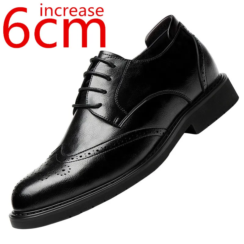 

Block Leather Shoes Men's Internal Heightening 6cm Business Men Formal Leather Shoes Korean Increased Daily Casual Leather Shoes
