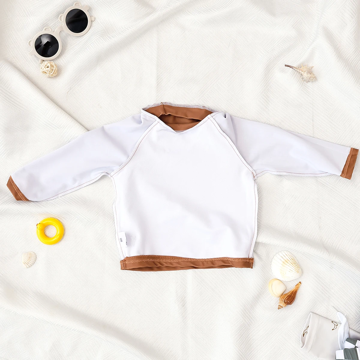 1Pc Long Sleeve Swimsuits Baby Girls Boys Swimwears Summer Set Kids Toddler Learn Swimming Suits Friendly-Skin