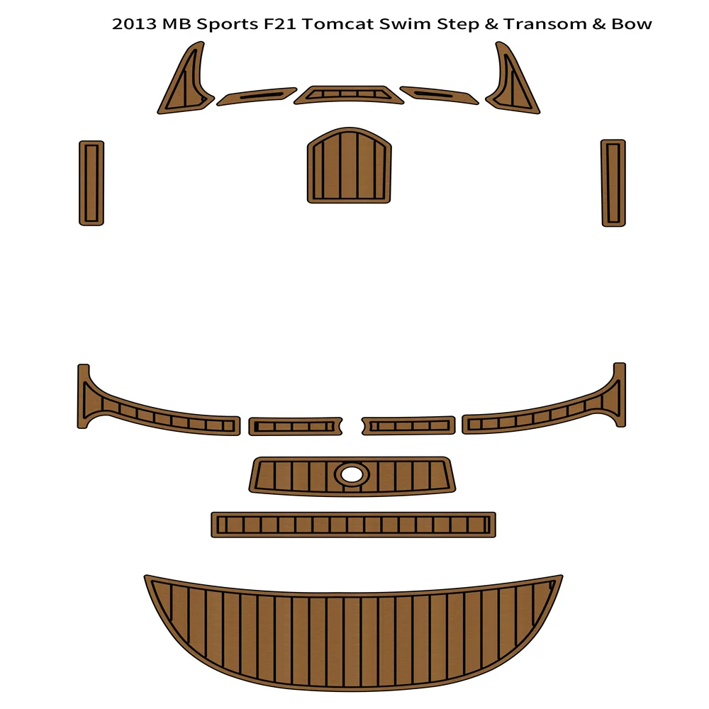 

2013 MB Sports F21 Tomcat Swim Step Transom Bow Boat EVA Foam Teak Deck Floor