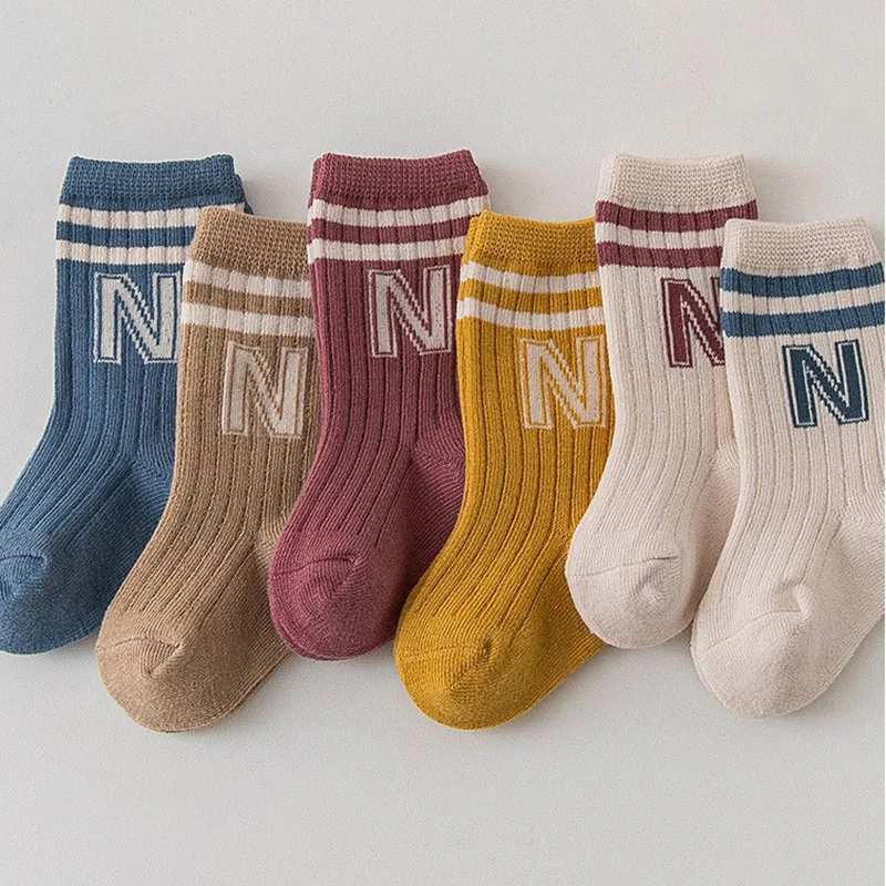 Cute Double Stripe Kids Knee High Socks for Girls