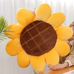 Sunflower Plush Decorative Floor Cushion & Room Decor Pillow - 70x70cm (Yellow)