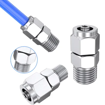 Pneumatic Fittings Air Fitting pc 4-M5 4 6 8 10 12 14 16mm BSP Quick Connector Thread 1/8 3/8 1/2" 1/4" For hose Tube Connectors 1