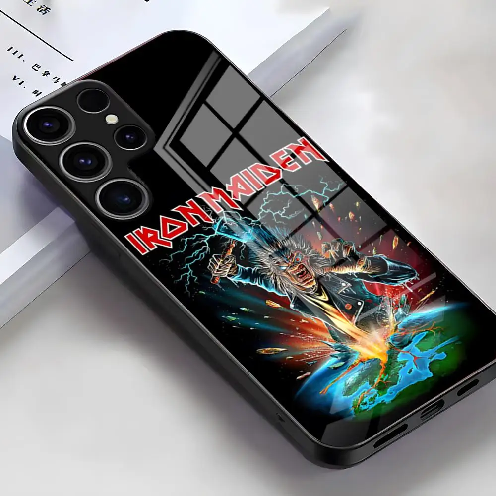 Iron Maiden-Themed Glass Phone Case for Samsung - Durable Protective Cover