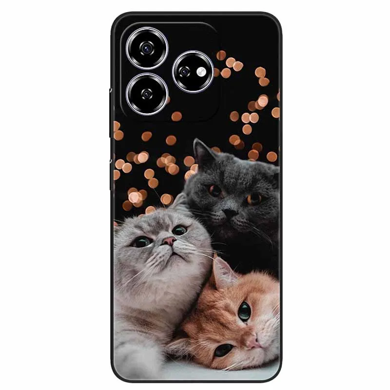 Stylish Black TPU Soft Silicone Phone Cover with Artistic Design