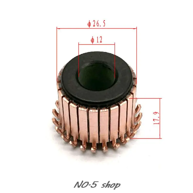 

5pcs 12x26.5x21(17.9)mm Copper Bars Electric Motor Commutator