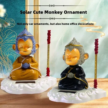 🐒 Solar Monkey Ornament – Shaking Head Car & Home Decoration 1