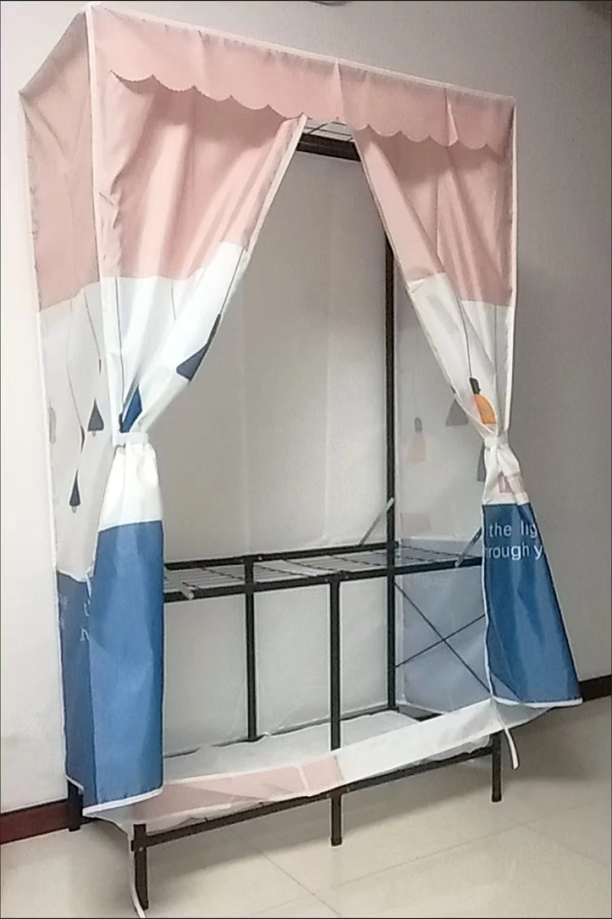 Armadio Pieghevole per Camera da Letto in Tessuto con Struttura in Acciaio - immagine 6