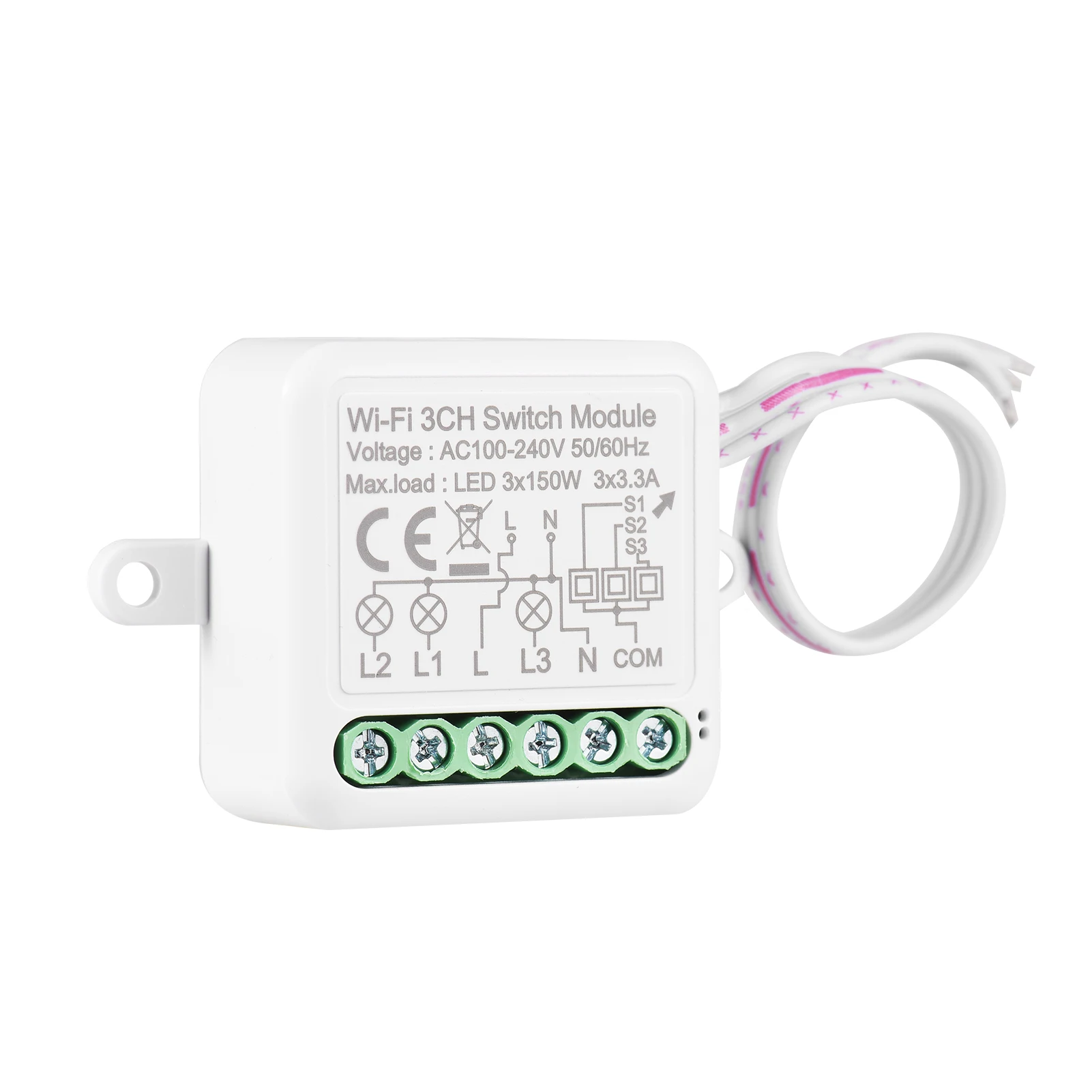 1CH/2CH WIFI Switch Module Mini Smart Module with Voice Control Mobilephone APP Control Timing Function 300W 10A
