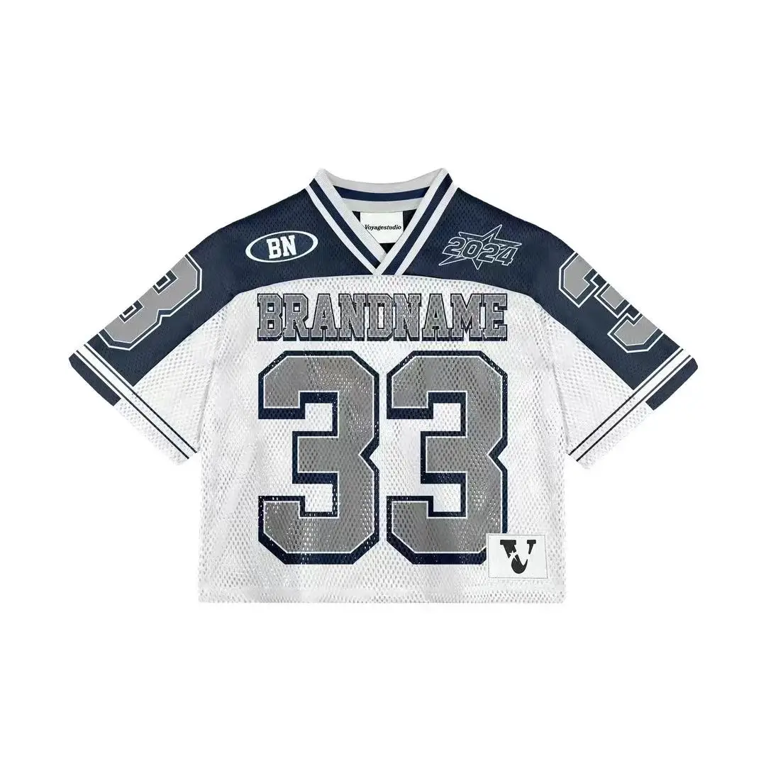 American Street Style Short-sleeved T-shirt for Summertime Rugby uniforms Basketball hip hop jerseys t shirts
