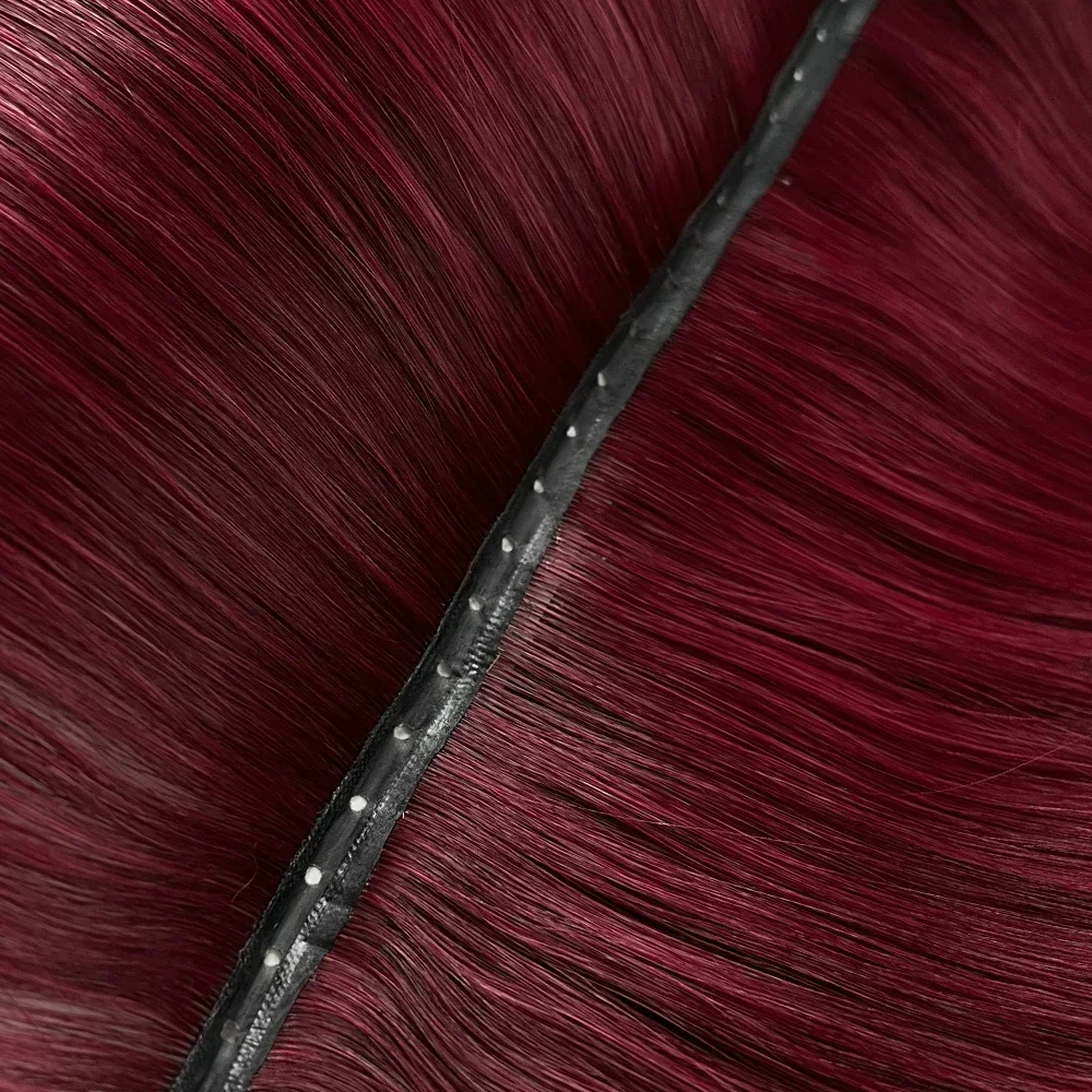 Extension per capelli Genius Butterfly Weft, doppio strato in PU con fori, annodati a mano, invisibili, in vero capello umano, per una facile installazione. - immagine 3
