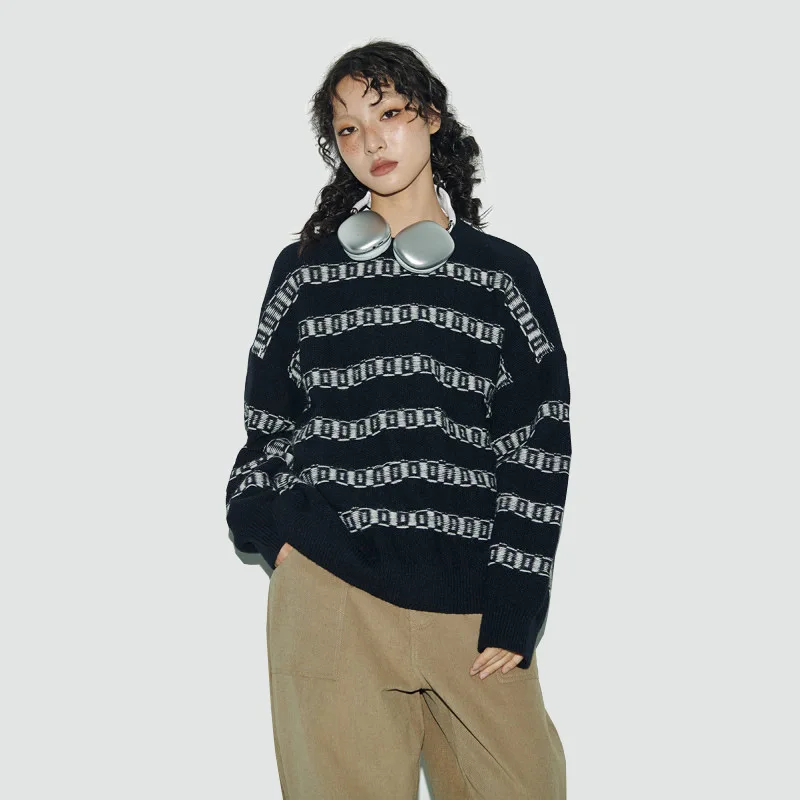 

2023 Spring and Autumn Fashion Mens Sweaters Loose Fit High Street Pullovers for Men Knitted Sweater for Women Drop Shipping