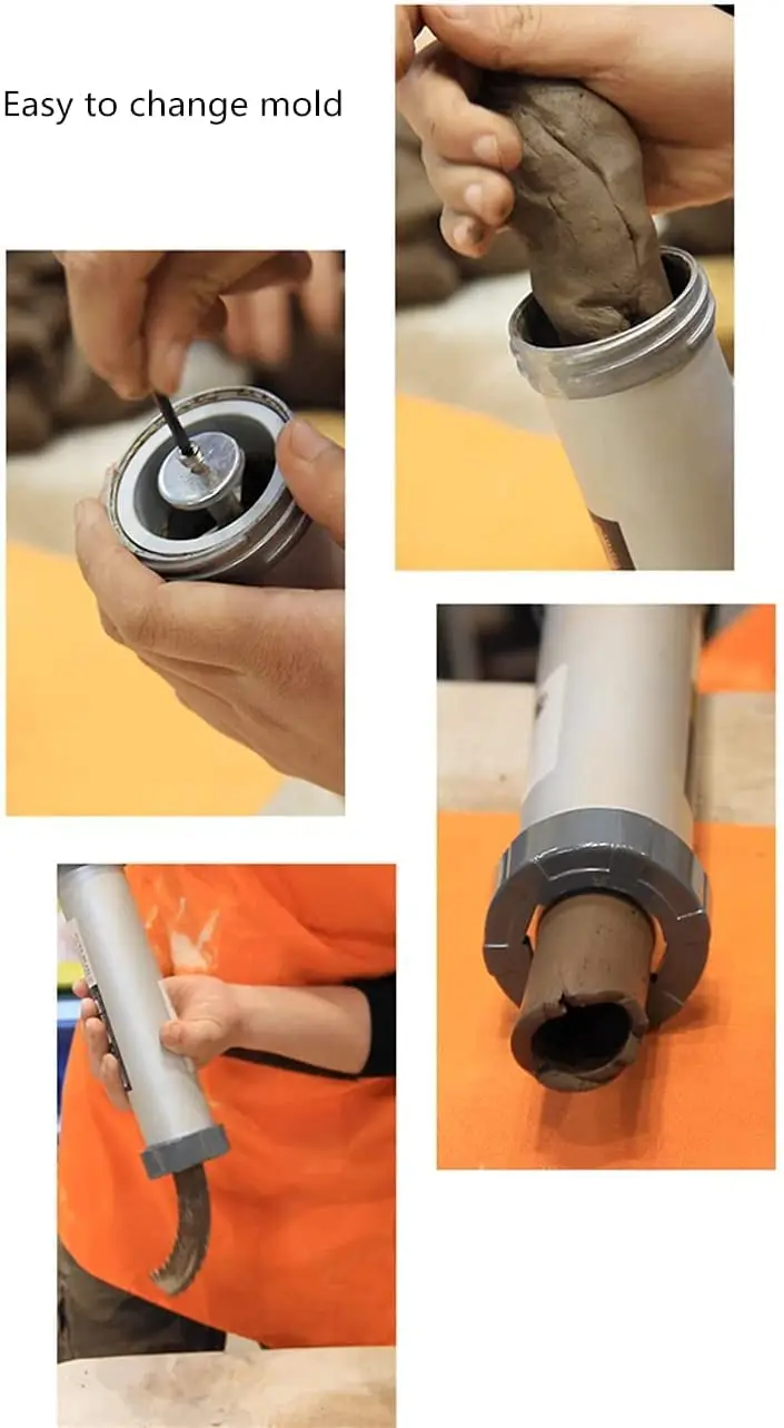 Large Clay Extruder HandHeld Ceramic Mud Stick Cane Make Hollow with