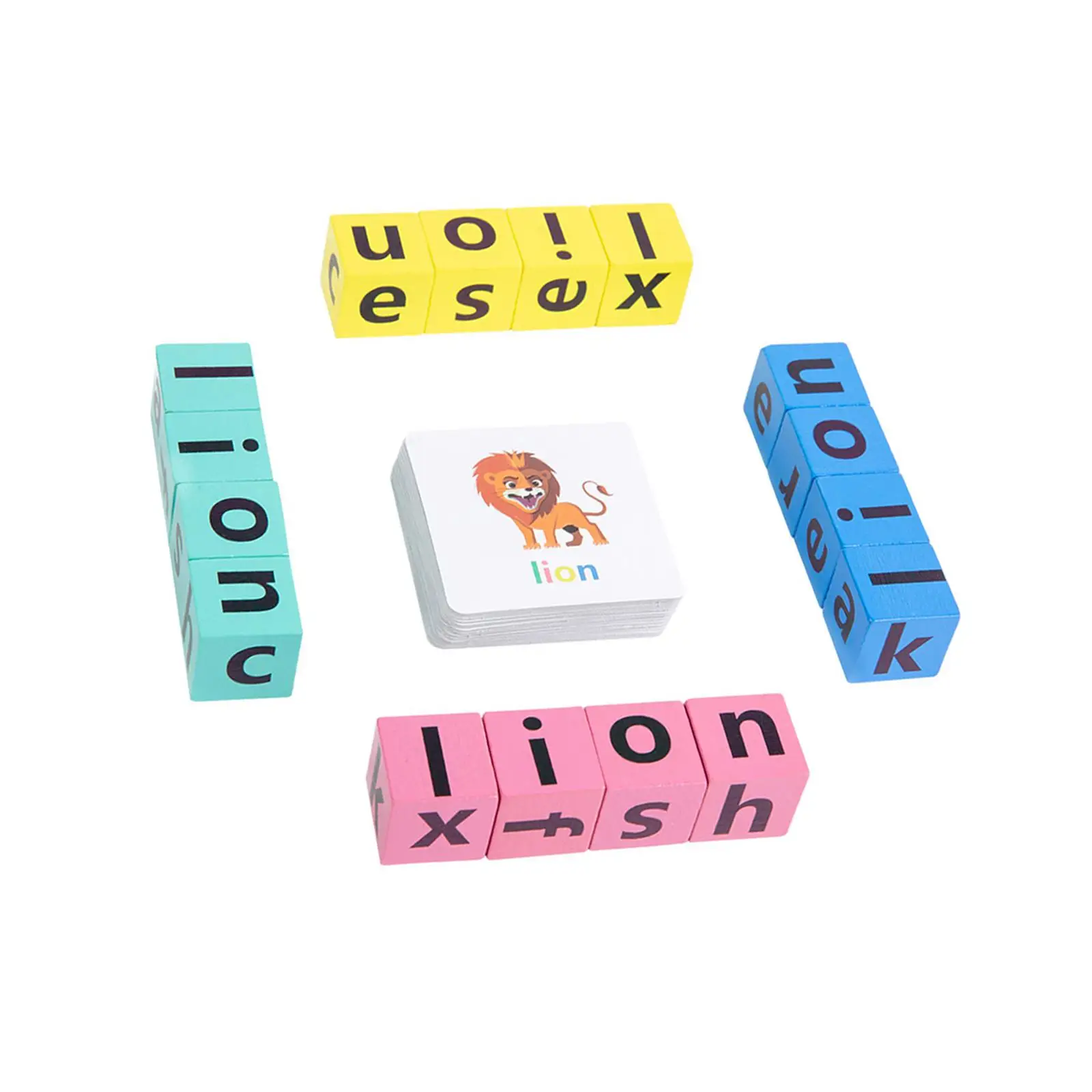 

Spelling Toys Reading Blocks Flash Cards Alphabet Learning Toys Matching Letters Toy Letter Spelling Block for Travel Boys Girls