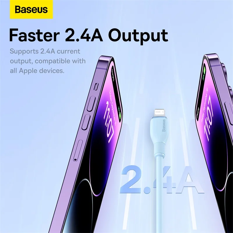 Baseus 2.4A USB Cable  For iPhone Charging Cable USB Cord Fast Data Charging Wire Cord For iPhone 14 13 12 11 Pro Max