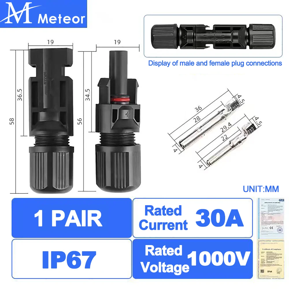 Solar Connector Male Female Panel Branch Series Connect For Power System solar cable connector,solar connectors